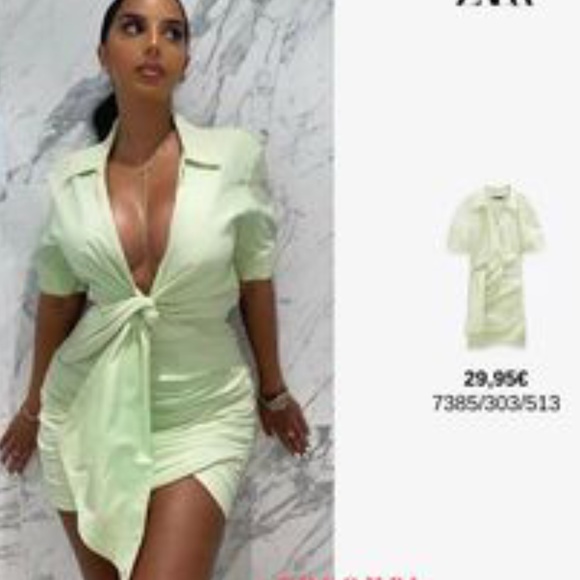 NEW ZARA RUCHED POPLIN DRESS BLOGGER'S FAVORITE - Picture 7 of 11